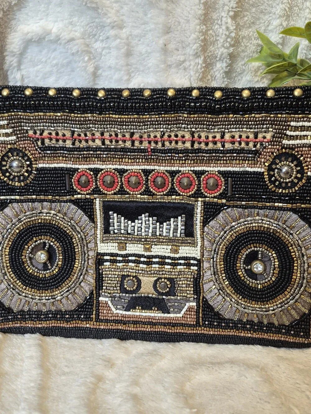 Mary Frances Beaded Crossbody Handbag Purse Boombox Radio Funky Town Designer
